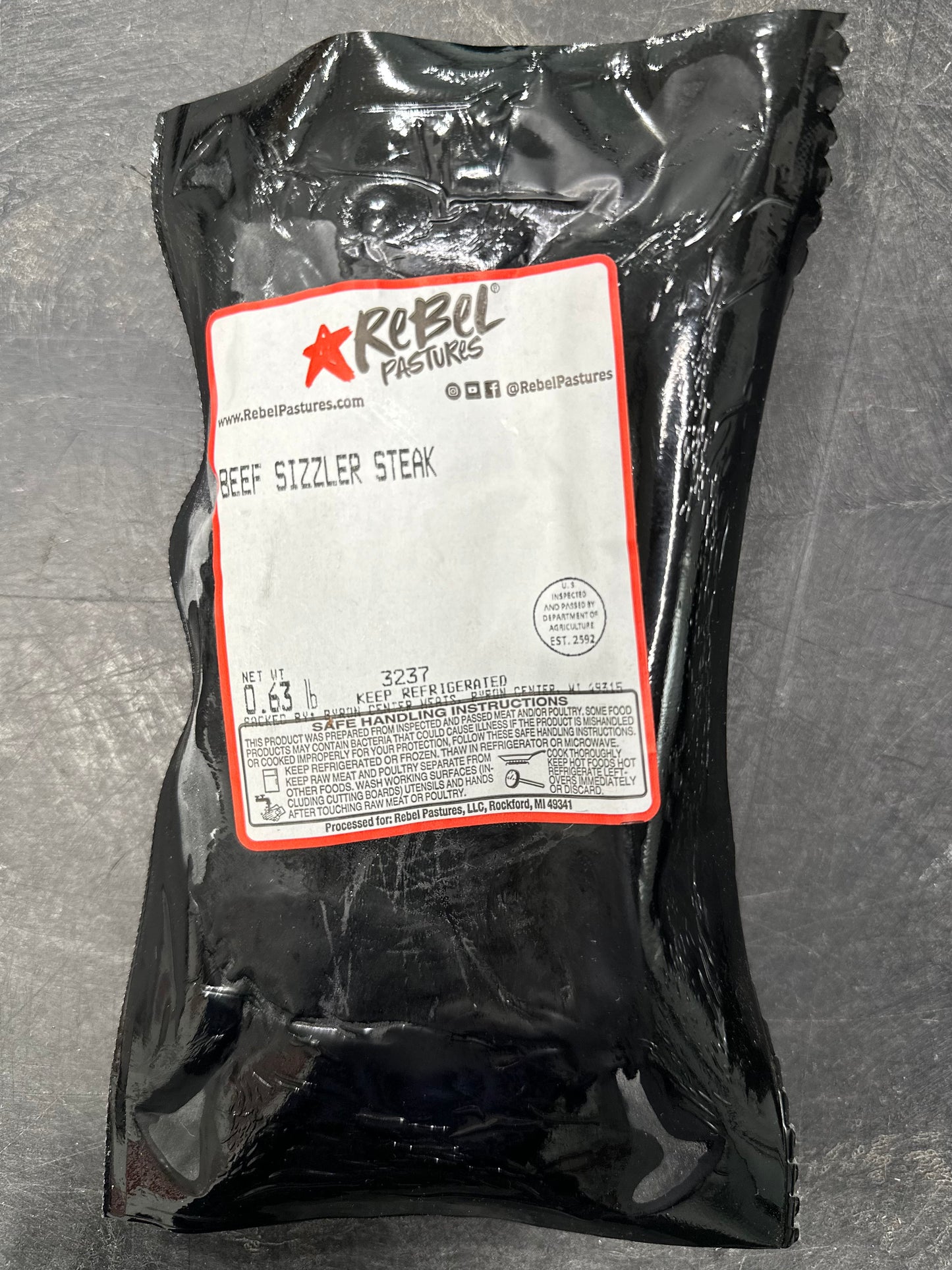 Grassfed Beef - Sizzler Steak (.55lbs avg)