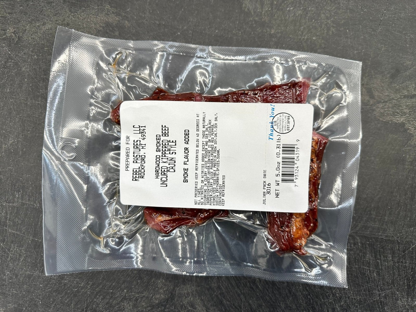 Grassfed Beef - Cajun Style Beef Jerky (5oz) - Rebel Pastures