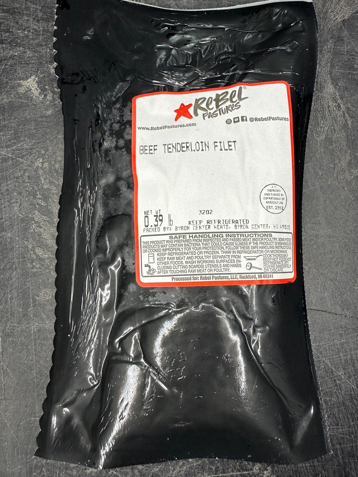 Grassfed Beef - Grassfed Beef - Tenderloin Fillet "Filet Mignon" (.40lbs avg) - Rebel Pastures
