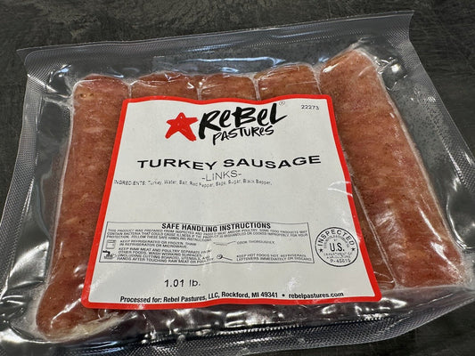 Pastured Turkey Sausage Links (1lb) - Rebel Pastures