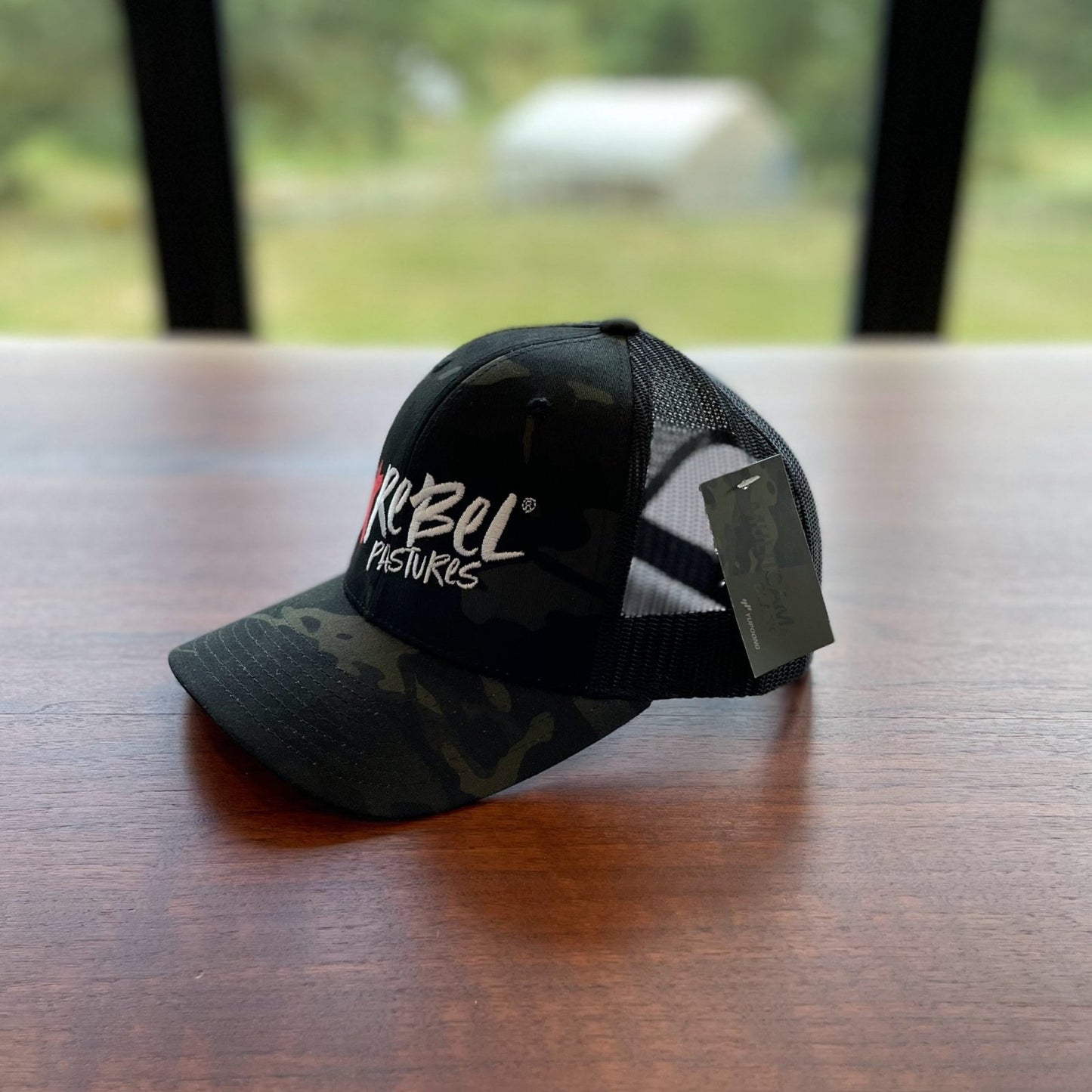 Rebel Black Camo Trucker Hat - Rebel Pastures