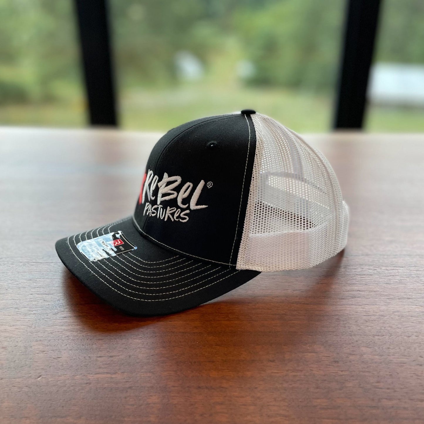 Rebel Black and White Trucker Hat - Rebel Pastures