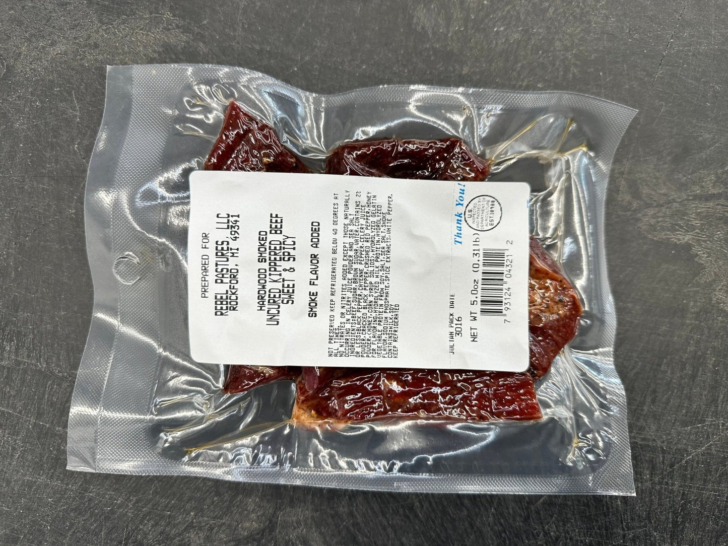 Grassfed Beef - Sweet and Spicy Beef Jerky (5oz) - Rebel Pastures