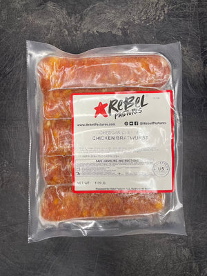 Pasture Raised Chicken Bratwurst: Cheddar Cheese