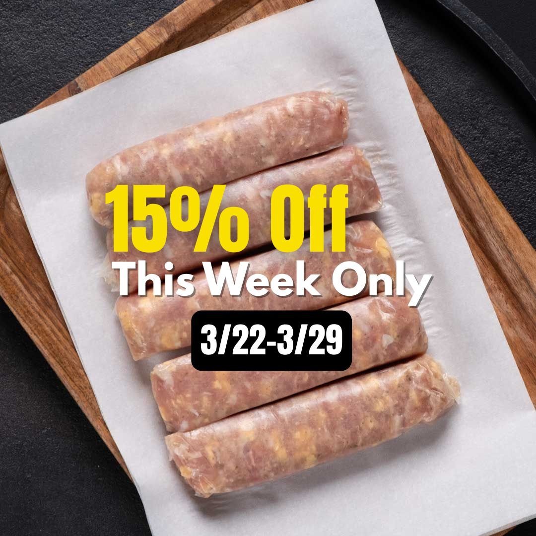 Pasture Raised Chicken Bratwurst: Cheddar Cheese - Rebel Pastures