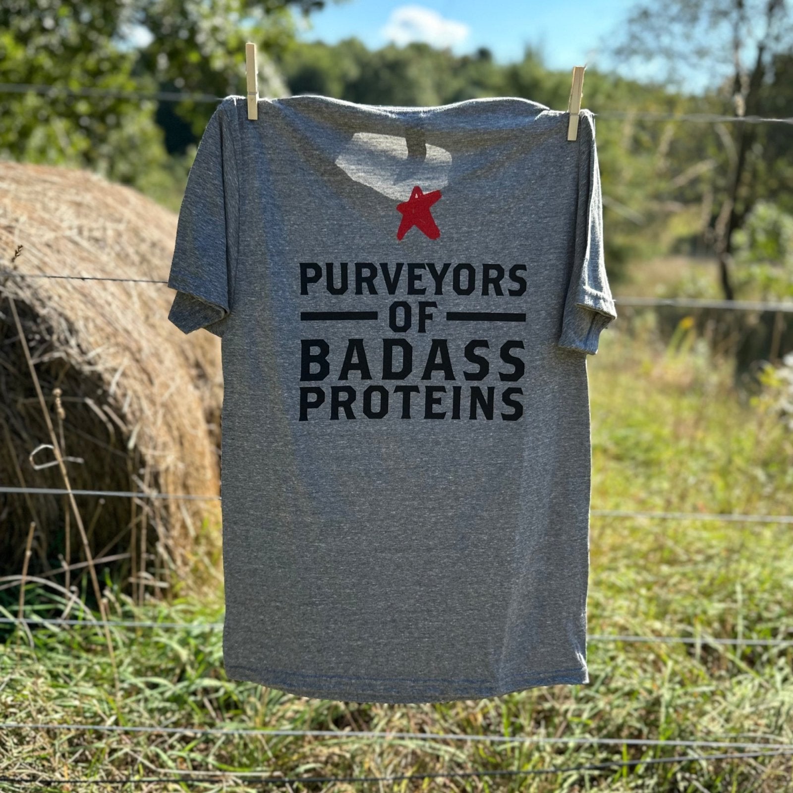 "Purveyors of Badass Proteins" Adult T-Shirt - Rebel Pastures