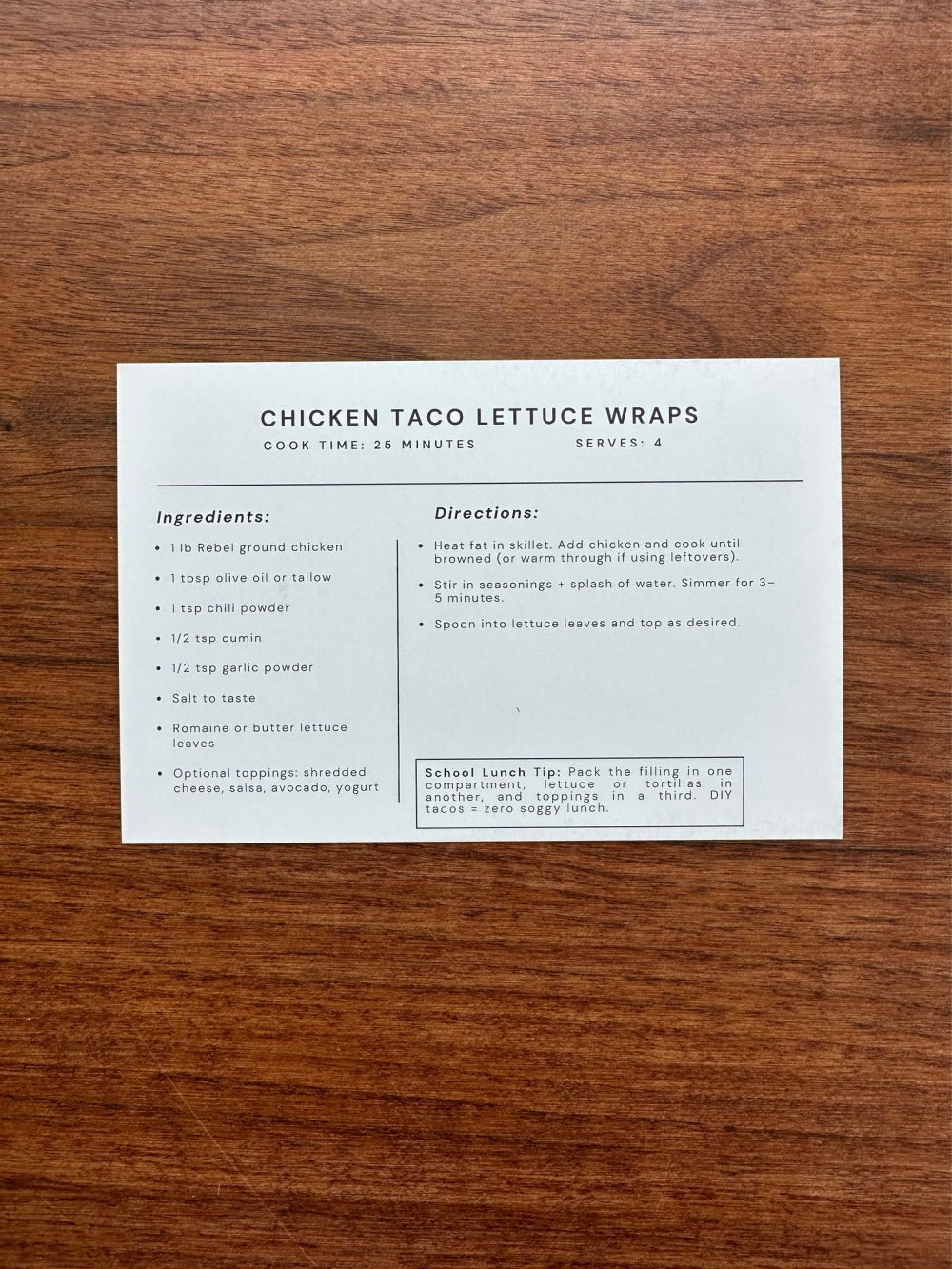 Rebel Recipe Card Bundle - Rebel Pastures