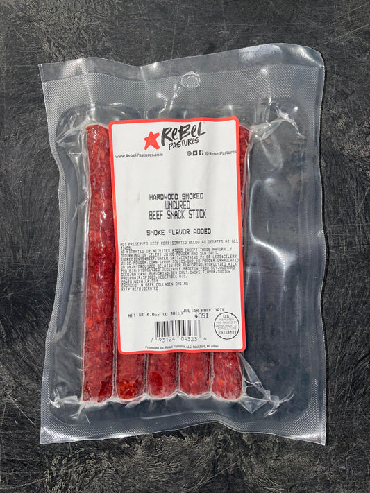 Grassfed Beef - Hardwood Smoked Snack Sticks (6oz) - Rebel Pastures