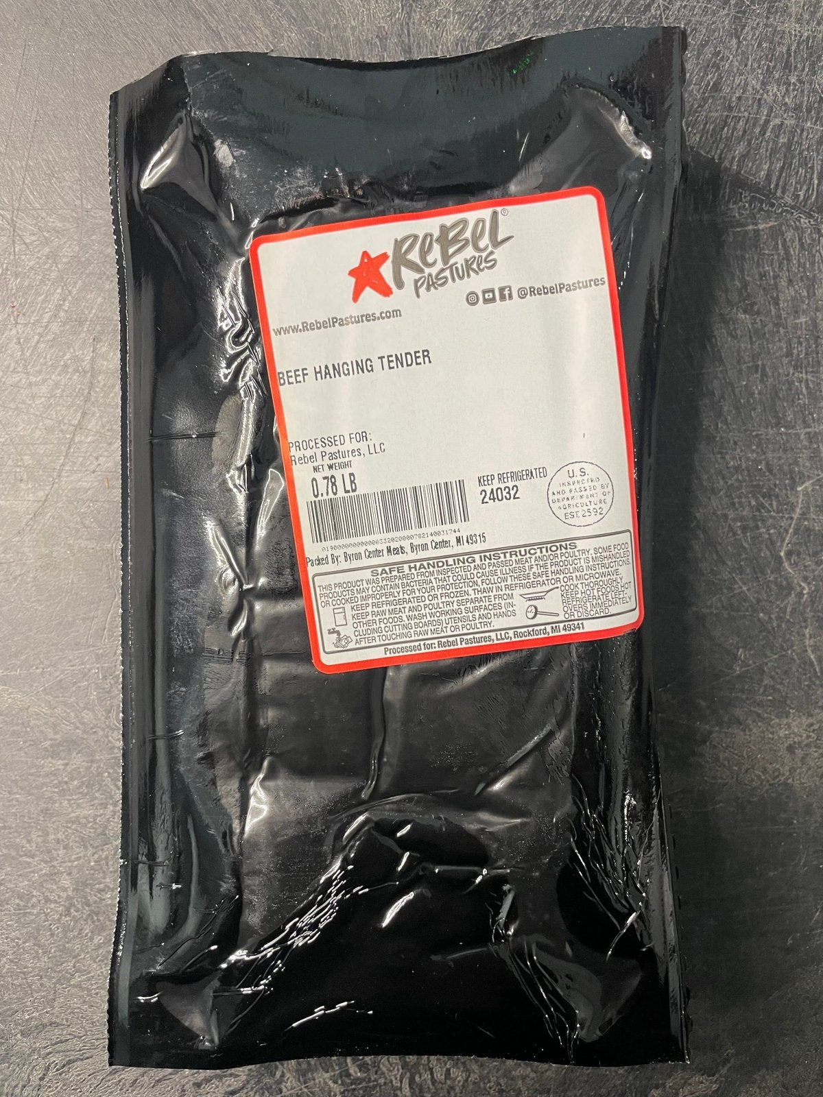 Grassfed Beef - Hanging Tender (0.78lb) - Rebel Pastures