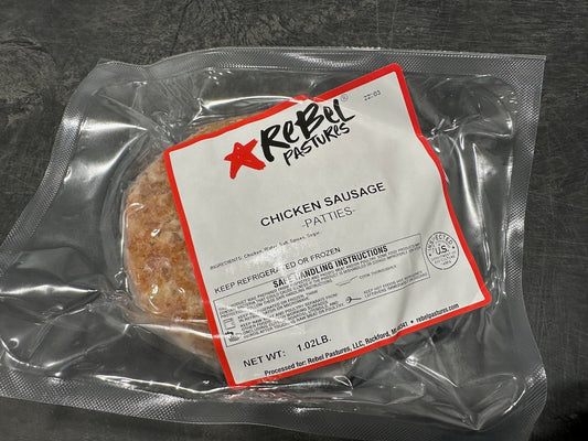 Chicken - Pastured Chicken Sausage Patties (1lb) - Rebel Pastures