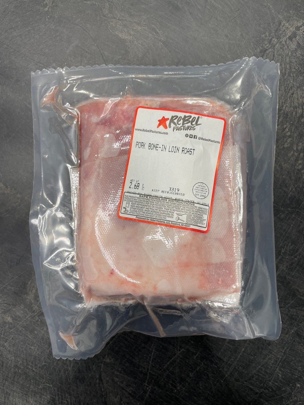Pork - Pastured Pork Loin Roast (Bone-In) - Rebel Pastures