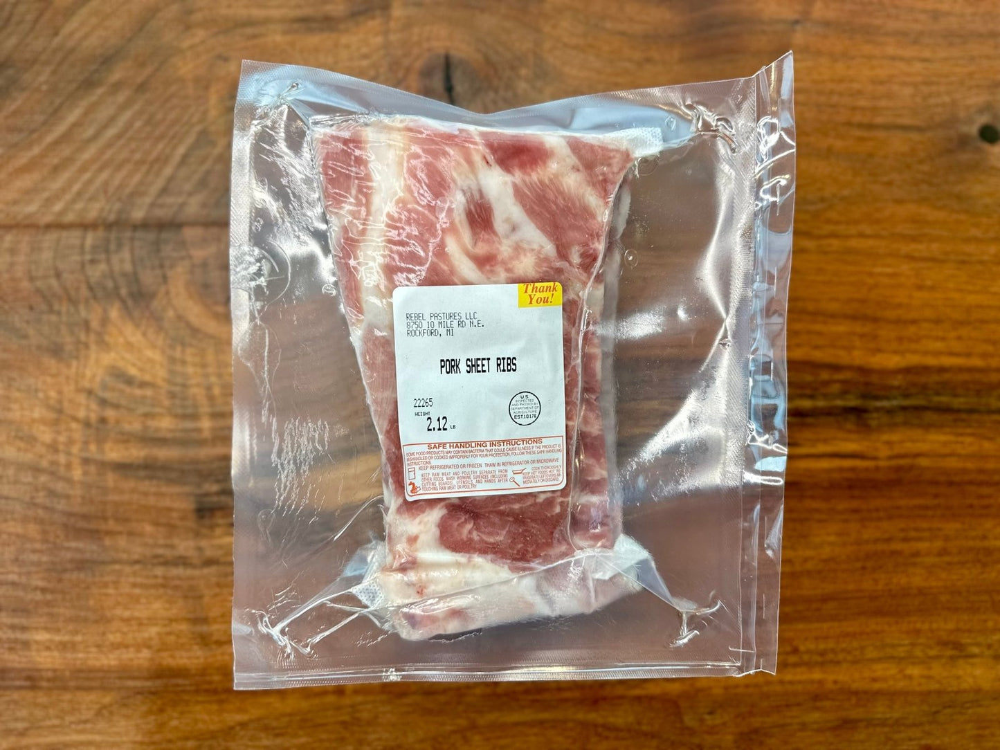Pork - Pastured Pork Spare/Sheet Ribs (1.5lbs avg) - Rebel Pastures