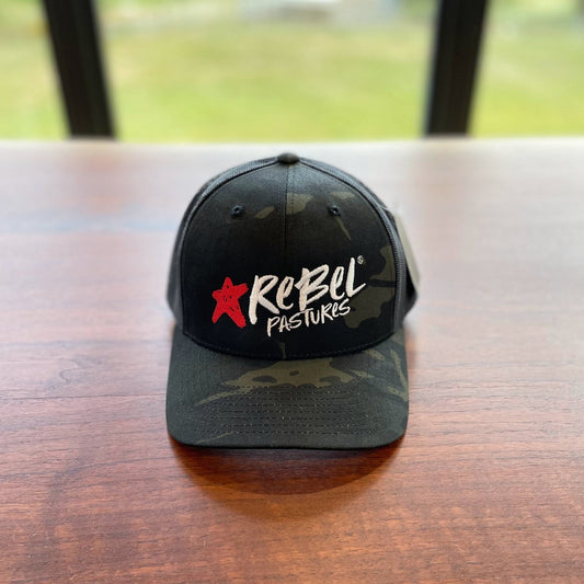 Rebel Gear - Rebel Black Camo Hat - Rebel Pastures