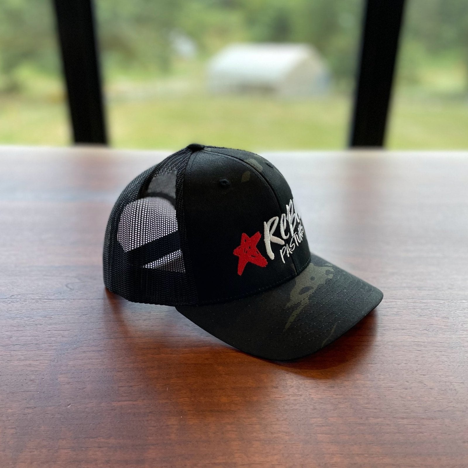 Rebel Black Camo Trucker Hat - Rebel Pastures
