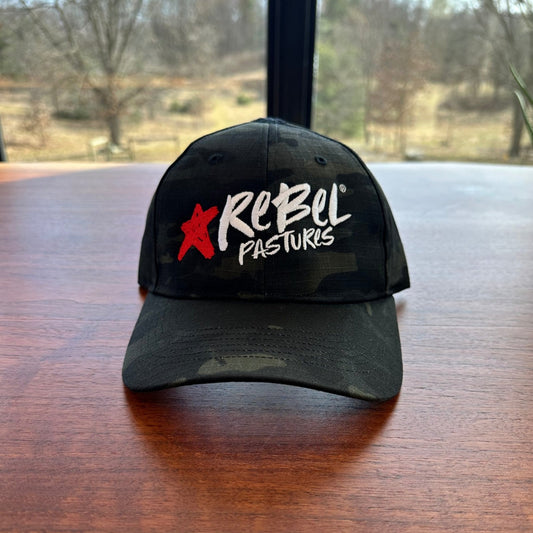 Rebel Black Camo Hat - Rebel Pastures