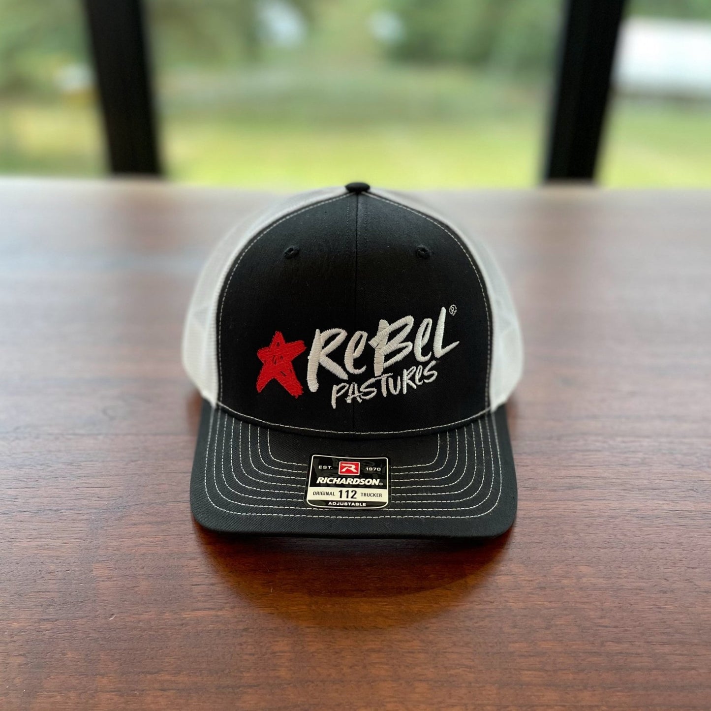 Rebel Black and White Trucker Hat - Rebel Pastures